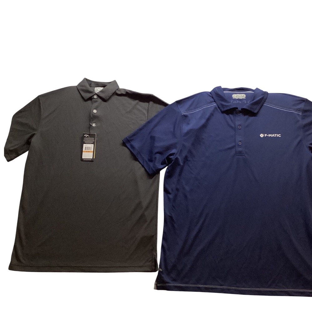 Callaway‎ Opti-Dri Men Golf Polo Shirt Black Short Sleeve Performance Breathable